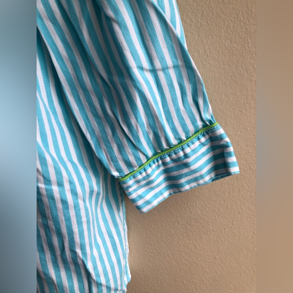 Lauren Ralph Lauren Blue Striped Button Up Women’s Shirt Size XL - Picture 4 of 10